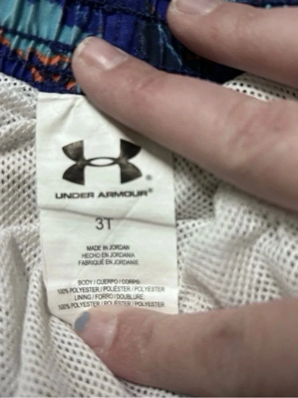 Toddler Boy Under Armour Blue Orange Swim Trunks Size 3T Summer Beach